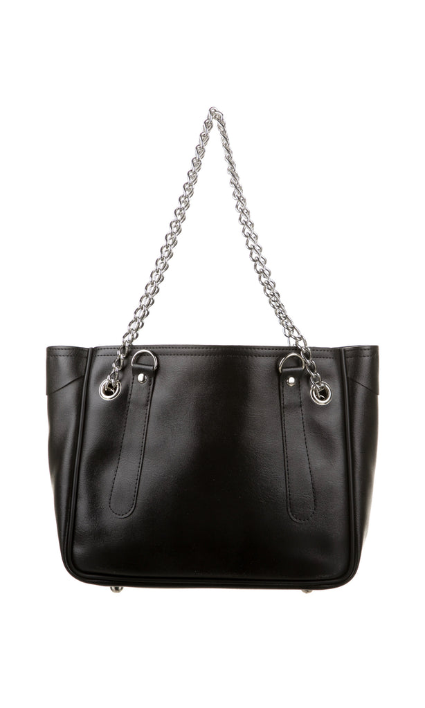 Comme des Garcons Chain Leather Hand Shoulder Bag - Black