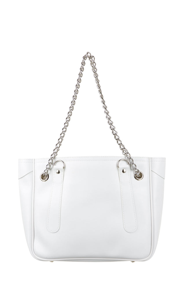 Comme des Garcons Chain Leather Hand Shoulder Bag - White