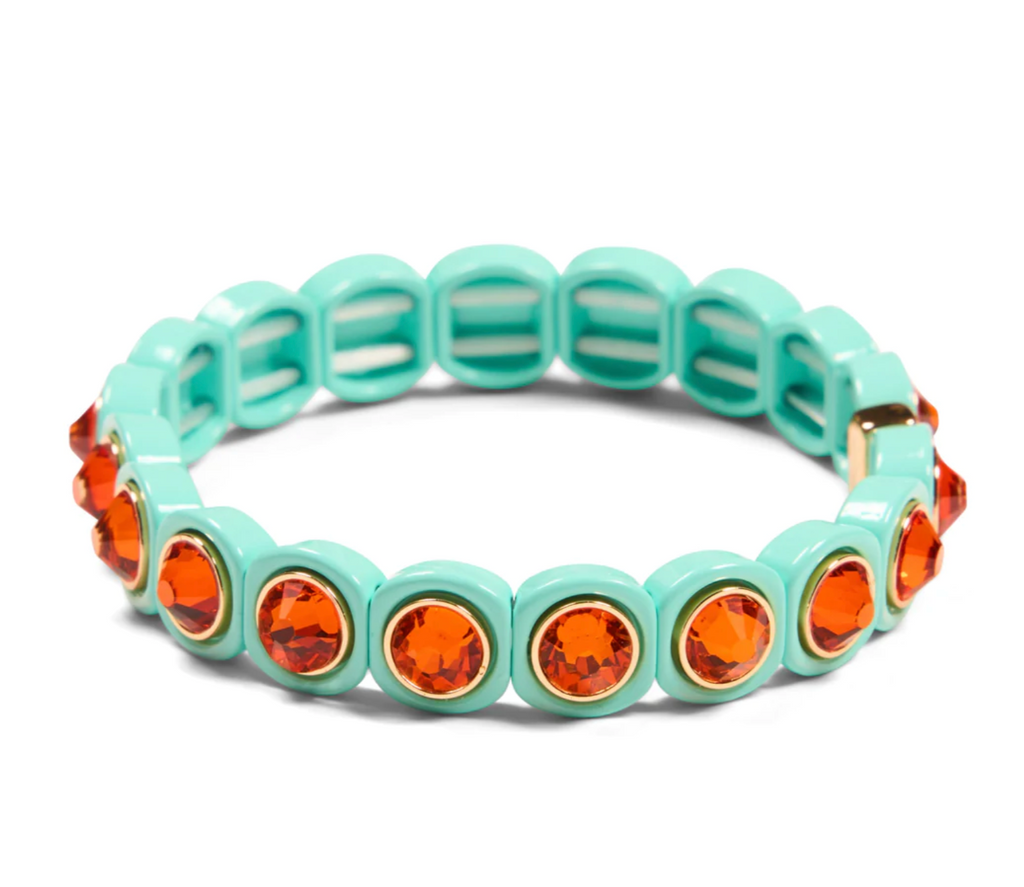 Malibu Sugar Aspen Jewel Bracelet: Light Blue & Orange