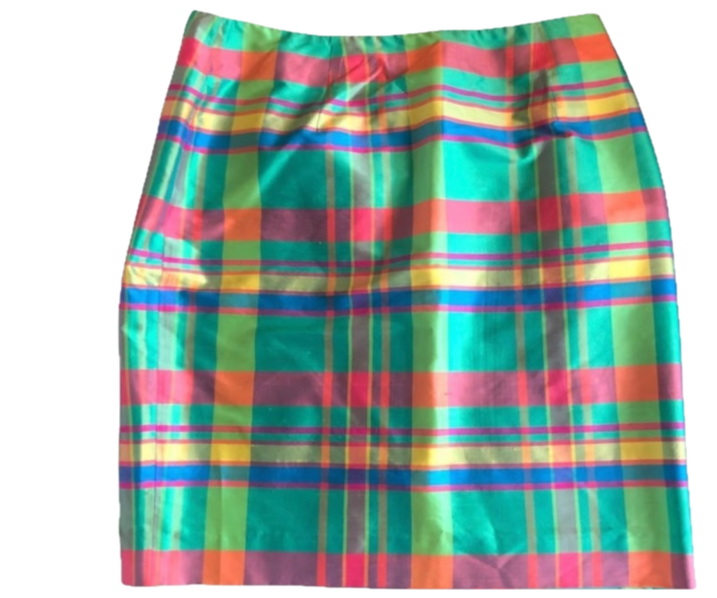 Barbados Silk Plaid Mini Skirt