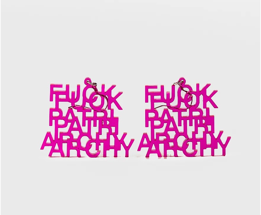 Do You Ear Me Neon Fuck Patriarchy Earrings